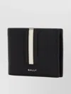 BALLY LEATHER WALLET WITH TEXTURED CONTRAST STRIPE
