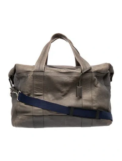 Pre-owned Bally Leather Weekender Bag In Gray