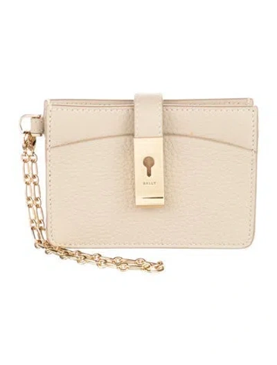 Pre-owned Bally Leather Wristlet W/ Tags In Neutral