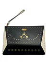 Bally Leor Suzy 6224791 Ladies Black Wrislet Clutch Calf Embossed In Black