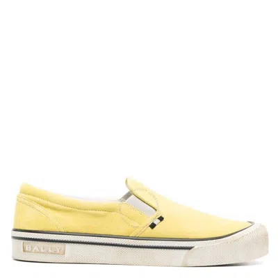 Bally Leory Calf Suede Slip-on Sneakers In Yellow