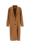Bally Cappotto In Misto Lana Caramello Donna In Light Brown