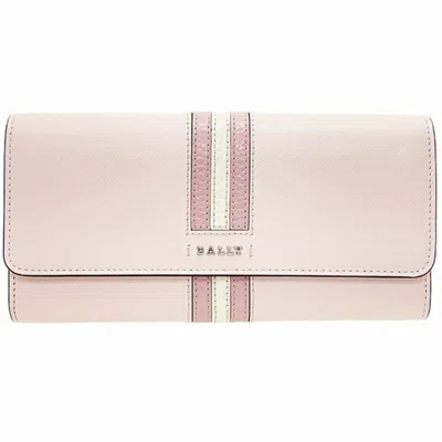 Pre-owned Bally Light Pink Pink White Leather Long Wallet (bi-fold) ()