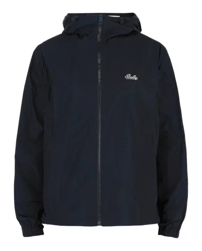 Bally Lightweight Hooded Windbreaker In Black