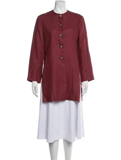 Pre-owned Bally Linen Long Sleeve Tunic In Red
