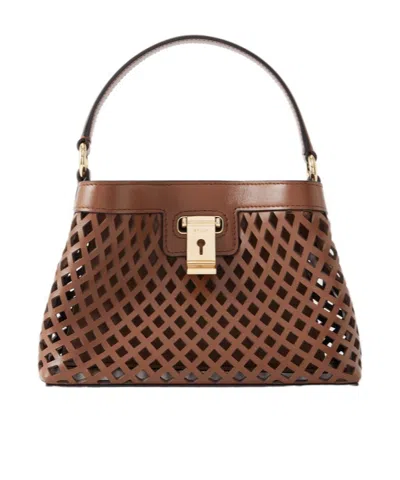 Bally Liv Mini Cut-out Leather Tote In Brown