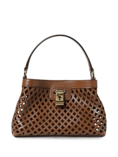 Bally Liv Perforated Shoulder Bag In Brown