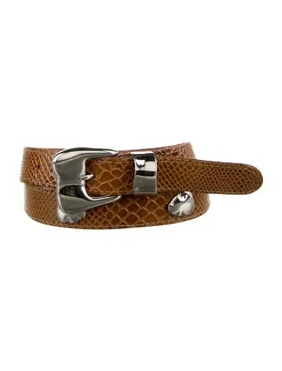 Pre-owned Bally Lizard Belt In Brown