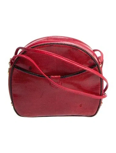 Pre-owned Bally Lizard Crossbody Bag In Red