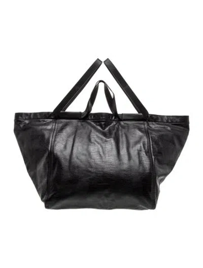 Pre-owned Bally Lizard Tote In Black