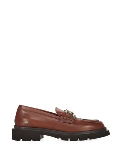 Bally Loafers In Leather In Burgundy