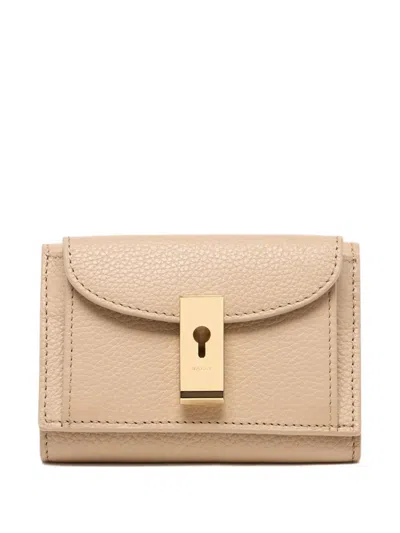 Bally Lock Me Grained-leather Wallet In Pink