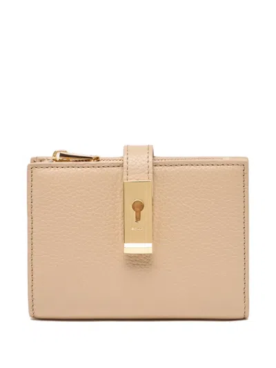 Bally Lock Me Grained-leather Wallet In Neutral