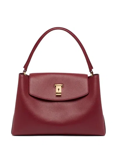 Bally Lock Me Handbag In Burgundy