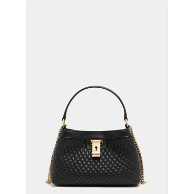 Bally Lock Me Minibag In Quilted Leather In Black