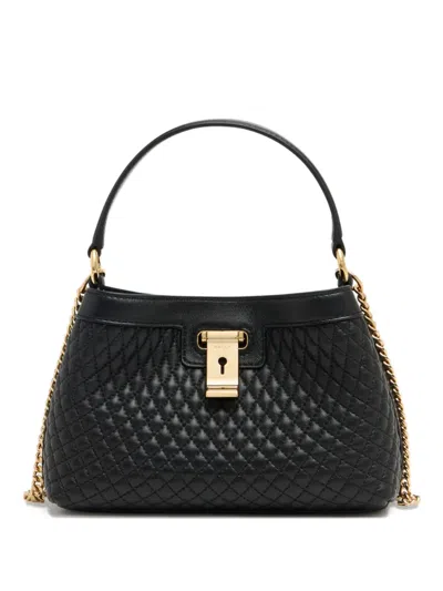 Bally Lock Me Quilted Tote Bag In Black