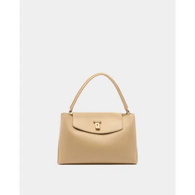Bally Lock Me Top Handle Bag In Leather In Brown