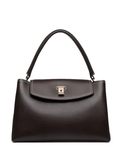 Bally Lock Me Tote Bag In Brown