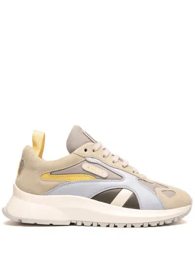 Bally Logo-appliqué Colour-block Suede Sneakers In Neutrals