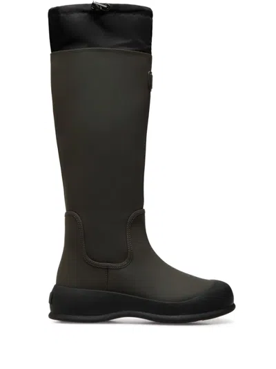 Bally Logo-appliqué Knee-high Boots In Green