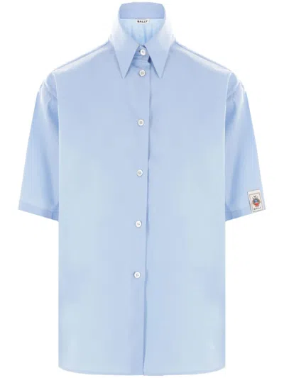 Bally Logo-appliqué Short-sleeve Shirt In Blue