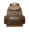 Bally Logo Backpack In Brown