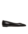 Bally Gold-tone Detailing Ballerinas In Black
