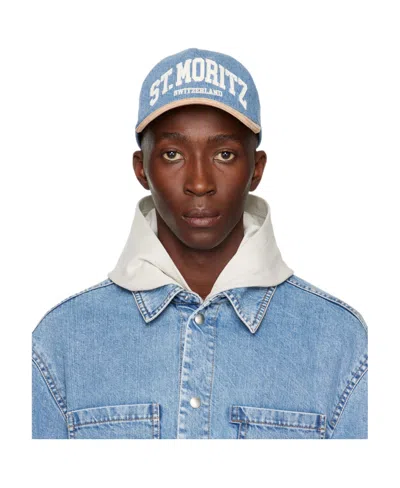 Bally Blue & Tan 'st.moritz' Cap In Grey