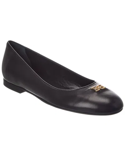 Bally Logo Bitey Leather Ballerina Flat In Black