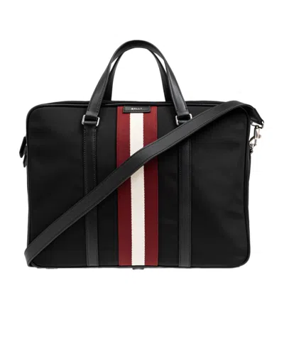 Bally Logo Briefcase In Black