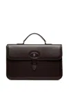 Bally Logo Briefcase In Brown