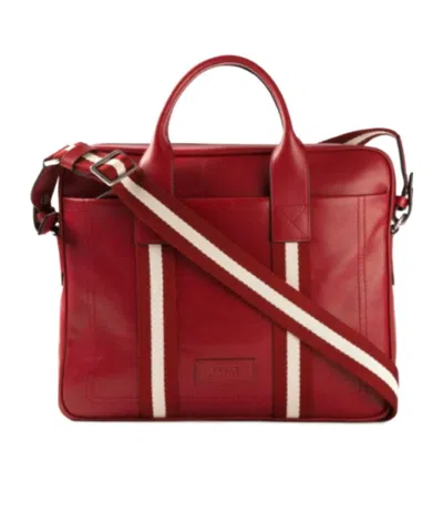 Bally Logo Briefcase In Red