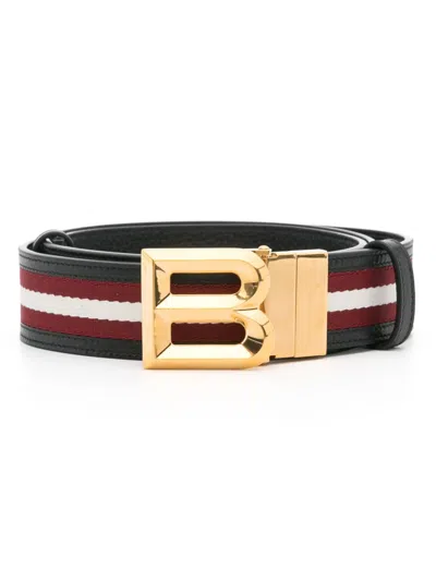 Bally Logo-buckle Belt In Black