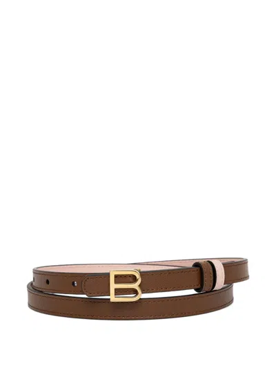Bally Logo Buckle Belt In Brown