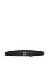 Bally Logo-buckle Leather Belt In Black