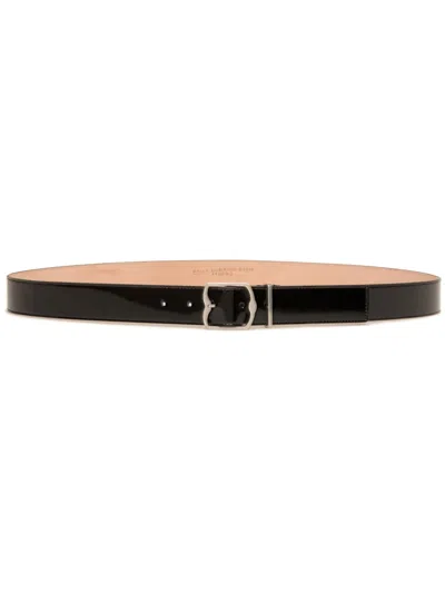 Bally Logo-buckle Leather Belt In Black