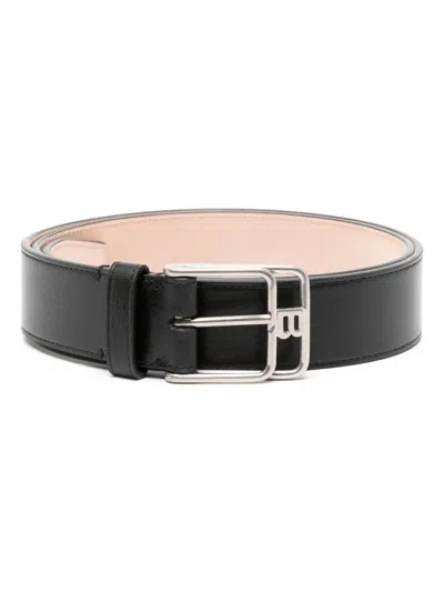 Bally Logo-buckle Leather Belt In Blue