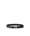 Bally Logo-buckle Stripe-detailed Belt In Black