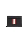 Bally Black Leather Card Holder In Black