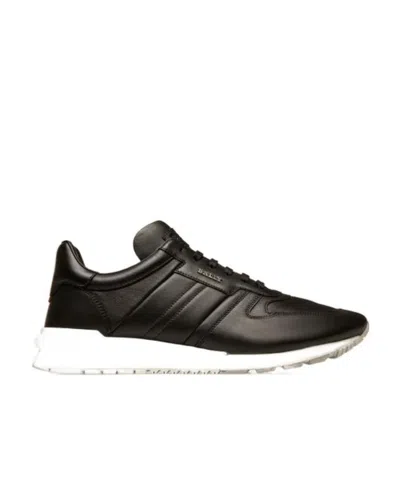 Bally Logo Casual Sports Shoes In Black