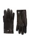 Bally Logo-crest Leather Gloves In Black