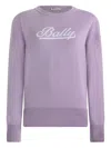 Bally Logo Crew-neck Sweater In Purple