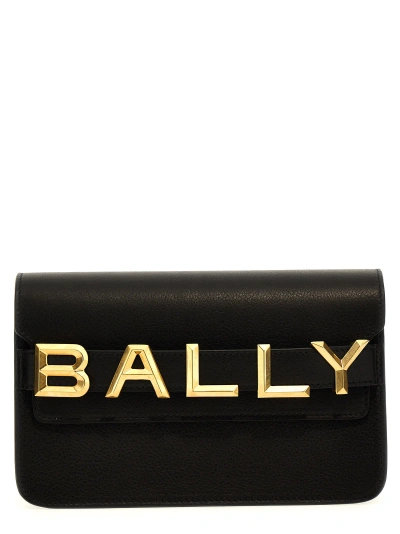 Bally Logo Crossbody Bag In Black+oro