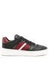 Bally Logo-debossed Leather Sneakers In Black
