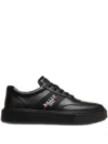 Bally Logo-detail Leather Sneakers In Black