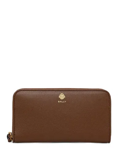 Bally Logo-detail Zip-around Wallet In Brown