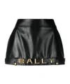 Bally Mini Skirt With Leather And Belt Detail In Black