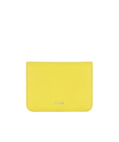 Bally Logo Details Card Bag In Yellow