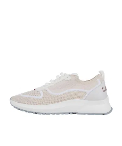Bally Logo Details Casual Sports Shoes In White