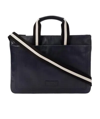 Bally Logo Details Handbag In Black